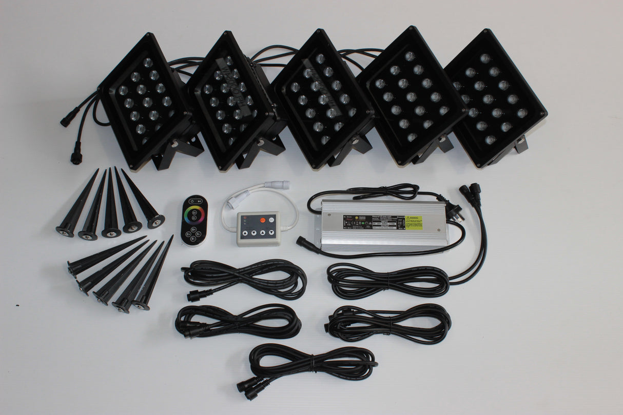 45 Watt Warm White x 5 Flood Light Kit