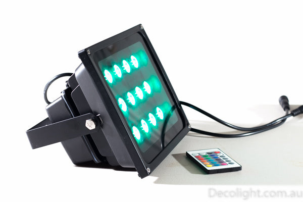 45 Watt Coloured (RGBW) 60° Diode Two Flood Lights Outdoor Commercial Kit
