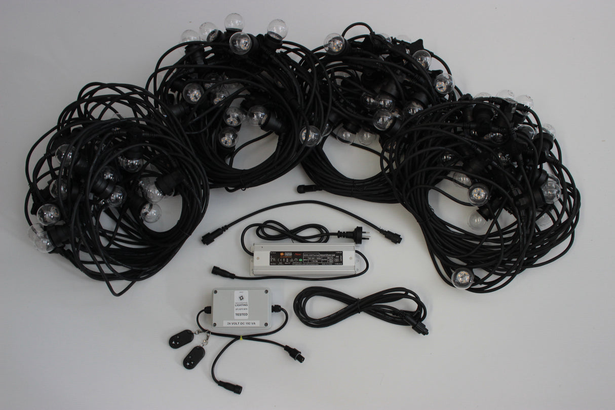 24v 100 Metre Festoon Kit 1 Metre Bulb Spacing