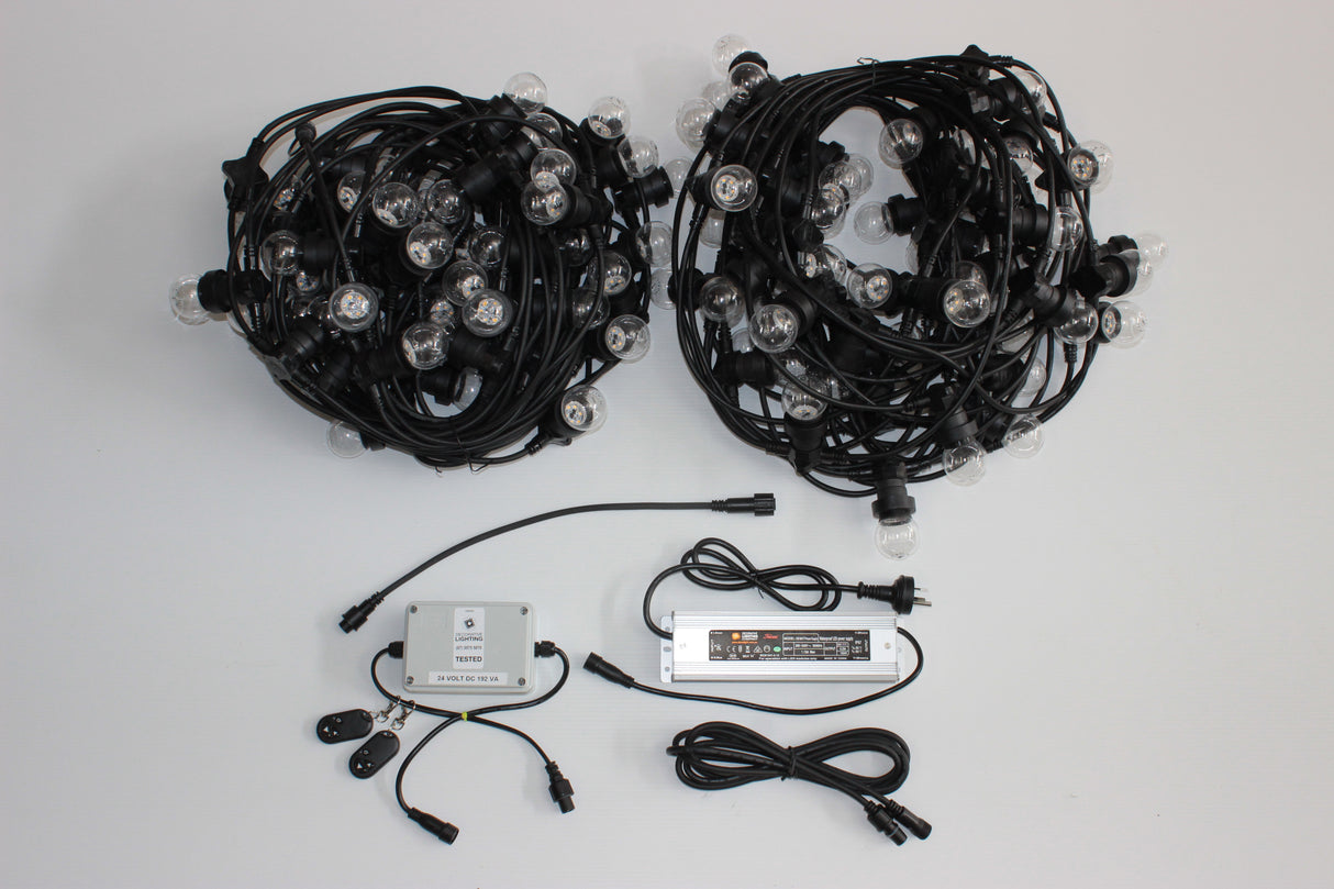 24v 50 Metre Festoon Kit 1 Metre Bulb Spacing