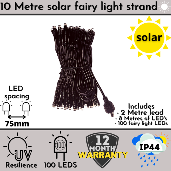 20 metre solar fairy light string