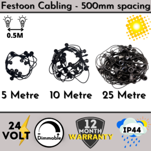 half metre spacing festoon cable options