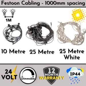 one metre spacing festoon cable options