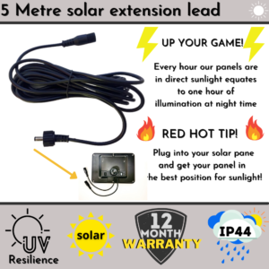 extend your solar lighting set with our extension lead for solar