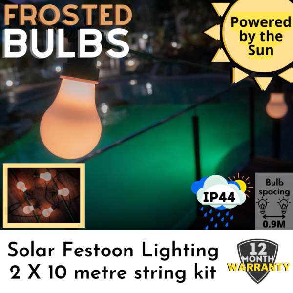 Solar festoon lighting set